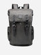 Vintage Multifunction Waterproof Large Capacity Faux Leather Backpack - Black