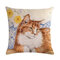 Cute Cat Printing Linen Cushion Cover Colorful Cats Pattern Decorative Throw Pillow Case For Sofa Pillowcase - #6