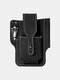 Ekphero Men EDC Genuine Leather Keychain Holder 6.5 Inch Phone Bag Waist Bag Wallet - Black