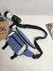 Men Casual Dacron Multi-Pockets Waterproof Crossbody Bag Sling Bag - Blue