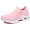 Women Light Mesh Walking Sock Shoes Slip On Sneakers - Pink