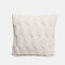 Geometric Plush Solid Color Pillow Bedroom Sofa Cushion Room Living Square Pillowcase - Beige