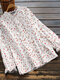 Lässige Bluse mit Blumendruck, langen Ärmeln und Knöpfen vorne - Weiß