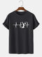 Mens Figure Shooting Print 100% Cotton Street Short Sleeve T-Shirts - Black