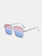 यूनिसेक्स मेटल फुल स्क्वायर फ्रेम पीसी हाफ फ्रेम एंटी-ब्लू लाइट एंटी-यूवी धूप का चश्मा - #05
