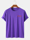 Mens Japanese Drinks Back Print Short Sleeve Cotton T-Shirts - Purple