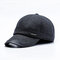 Mens Adjustable Simple Style Protect Ear Warm Windproof Baseball Cap Outdoor Sports Hat - Dark Grey