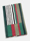 Women Artificial Cashmere Dual-use Colorful Striped Color-block Print Fashion Warmth Shawl Scarf - Green