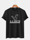 Mens Eagle Graphic Print Loose Breathable T-shirt - Black