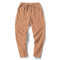 Mens Vintage National Style Cotton Casual Pants  - Coffee