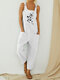 Butterflies Print Straps Casual Jumpsuit For Women - White