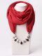 1 Pcs Chiffon Fake Pearl Decor Pendant Sunshade Keep Warm Scarf Necklace - Wine Red