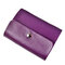 Portable Genuine Leather Card Holder 26 Card Slots Wallet For Women Men Unisex - Purple