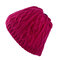 Mens Wool Velvet Knitted Hat Winter Thick Vintage Casual Ear Neck Warm Scarf Beanie Double Use - Wine Red