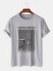 Mens Line Mountain Letter Print Cotton Daily Short Sleeve T-Shirts - Gray