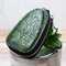 Men And Women Vintage Genuine Leather Embossed Key Wallet - Green