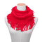 Winter Warm Thick Knitted Collar Scarves With Tassel For Women Outdoor Windproof Scarves - Red