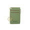 Women PU Leather Card Holder Small Coin Bag Purse Key Chain - Green