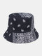 Unisex Dacron Overlay Ethnic Cashew Pattern Print Fashion Sunshade Bucket Hat - #02