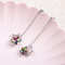 Fashion Blue Purple Colorful Stars Dangle Earrings Crystal Rhinestones Cute Earrings Gift for Women  - Colorful