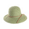 Woman Multi-color Openwork Petal Pattern Summer Sunscreen Woven Straw Hat - Green