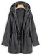 Casual Solid Color Long Sleeve Plush Coat for Women - Dark Grey