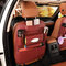 Leather Car Storage Bag Multi-compartment Car Seat Storage Container Outdoors Bag Car Seat Organizer - Wine Red