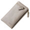 Stylish Candy Color PU Leather Long Wallet Card Holder Phone Bag For Women - Gray