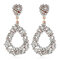 Vintage Water Drop Earrings Exaggerated Geometric Rhinestone Pendant Earrings Chic Jewelry - White