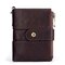 Women Men RFID Genuine Leather Coin Bag Detachable Card Holder Wallet - Coffee