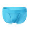 Solid Color Mesh Wide Waitband Breathable Briefs for Men - Colorful Blue