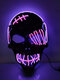 1 PC One-Eyed Pirate Mask Halloween LED Light Up Mask For Festival Halloween Cosplay Costume For Men Women Kids - Purple