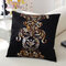 Luxurious Velour Pillow Cover Bronzing Cushion Cover Home Decor Golden Print PillowCase - Black