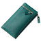 Stylish Candy Color PU Leather Long Wallet Card Holder Phone Bag For Women - Green