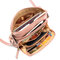 MANDY Women Solid Multi-pockets Casual PU Leather Crossbody Bag - Pink