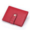 Women Genuine Leather Card Holder Simple Casual Wallet Purse - Wine Red
