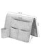 1PC Non-woven Fabric Large Capacity Separate Grid Sofa Armrest Chair Hanging Portable Bottle Phone Glasses Organizer Storage Bag - Gray