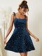 Galaxy Sequins Tie-up Design Sleeveless Mini Dress - Royal