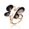 Alloy Enamel Butterfly Shaped Scarf Buckle Brooch - Gold+Black