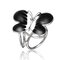 Alloy Enamel Butterfly Shaped Scarf Buckle Brooch - Silver+Black