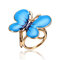 Alloy Enamel Butterfly Shaped Scarf Buckle Brooch - Gold+Blue