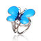 Alloy Enamel Butterfly Shaped Scarf Buckle Brooch - Silver+Blue