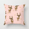 Cartoon Animals Christmas Linen Throw Pillow Case Home Sofa Christmas Decor Cushion Cover - #4