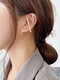 Trendy Diamond Pearls Earring Temperament Metal Auricle Piercing Earring - #09