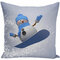 Happy New Year 3D Snowman Christmas Pillow Cover Cushion Cover Polyester Pillow Case Decor For Home - C