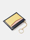 Women Pu Korean Splicing Women's Wallet Multi Card Slot Zipper Card Bag Key Chain Small Wallet Women's Wallet - Brown