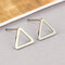 Trendy Concise Polka Dot Triangle Square Earrings Tricolor Geometric Hollow Punk Ear Earrings - 01