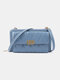 Women PU Leather 12 Card Slots Money Clips 6.5 Inch Phone Bag Crossbody Bag - Blue