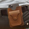 Men Genuine Leather EDC Multifunction Phone Bag Card Case Belt Sheath - Khaki