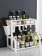 Kitchen Shelf Double-layer Spice Rack With Five-grid Seasoning Box Multi-function Rack With Cutting Board Rack And Knife Rack - #06